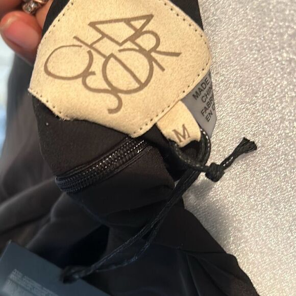 Chaser Womens M Satin Flared Midi Skirt Solid Black Minimalist Office Modest New - Picture 6 of 9